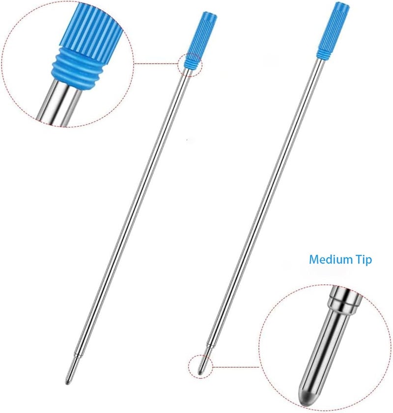 MengRan 4.5'' Ballpoint Ink Pen Refills for Twist Pens,1mm Medium Tip, Compatible with Cross Pen Refills (8511)(10 Pcs Blue Ink) - Image 2